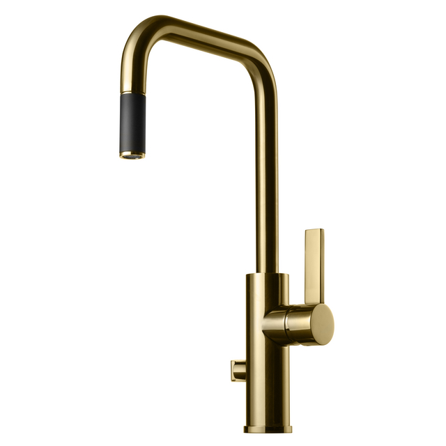 KÖKSBLANDARE ARM887 UTDRAGBAR DM-AVSTÄNGNING HONEY GOLD | Beijerbygg Byggmaterial